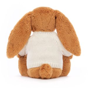 Bashful Golden Bunny with Personalised Cream Jumper