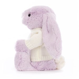 Bashful Lilac Bunny with Personalised Cream Jumper