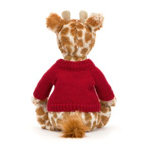 Bashful Giraffe with Personalised Red Jumper